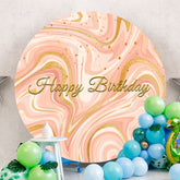 Aperturee - Pink And Gold Glitter Round Birthday Backdrop